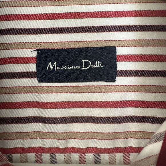 Massimo Dutti Shirt Men's Size Large Button Up Long‎ Sleeve Stripe Multicolor - Picture 7 of 10